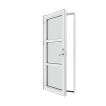 Outward opening glazed door